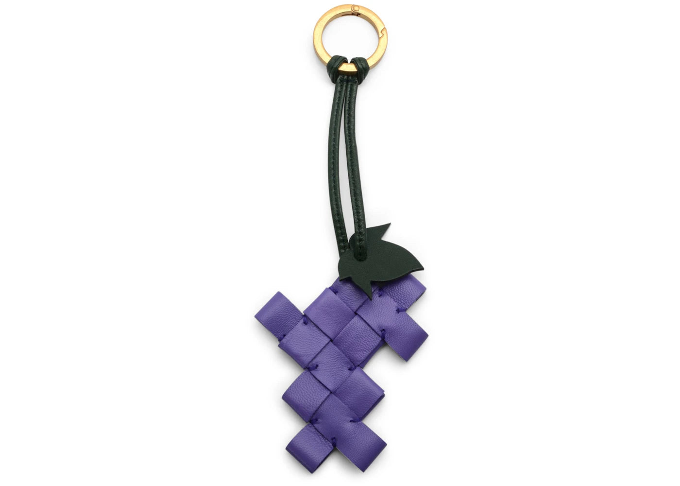 Bottega Veneta Leather Keychain Purple/Green