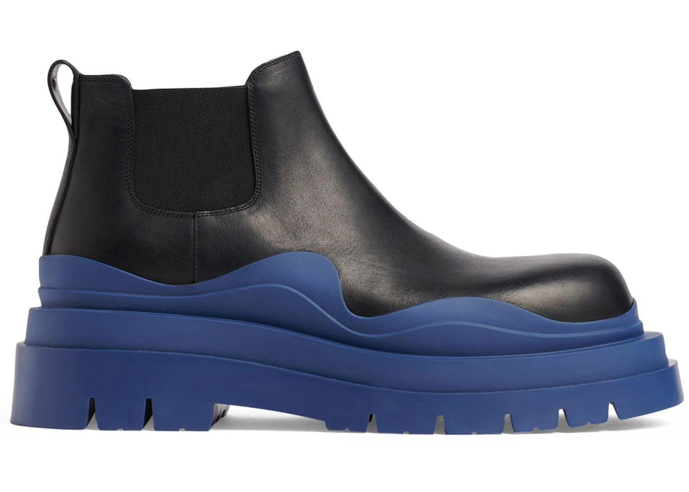 Bottega Veneta Leather Tire Chunky Sole Ankle Chelsea Boot Black Cruise