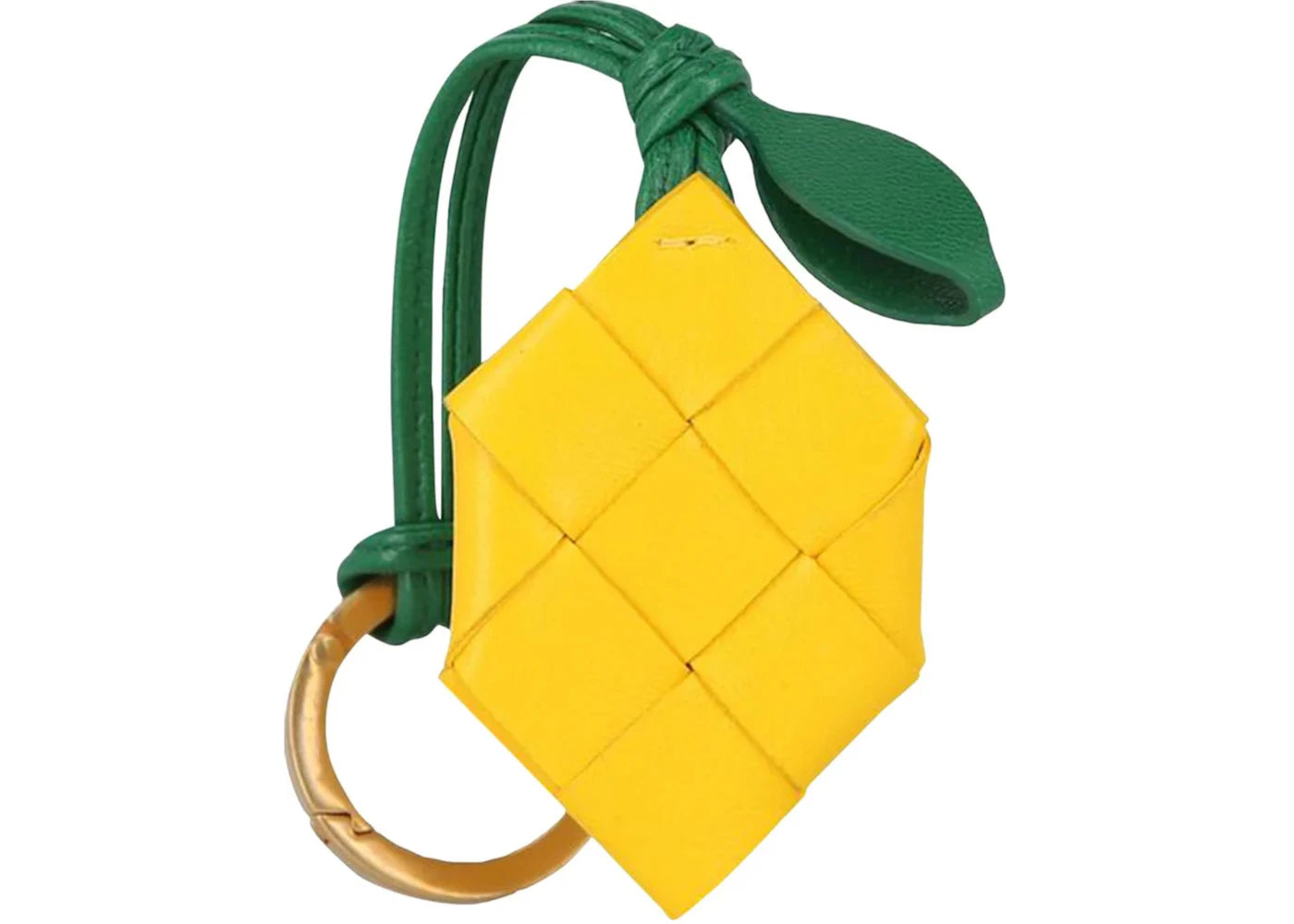 Bottega Veneta Lemon Leather Keyring Yellow