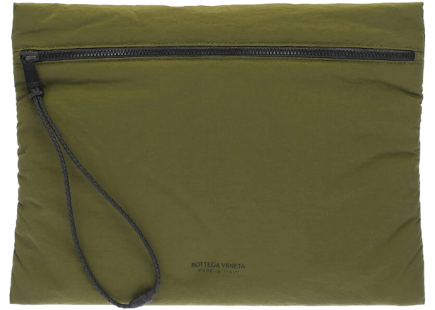 Bottega Veneta Logo Printed Pouch Green