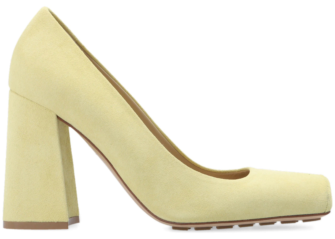 Bottega Veneta Pump Tower Suede Leather Light Yellow (Women's)
