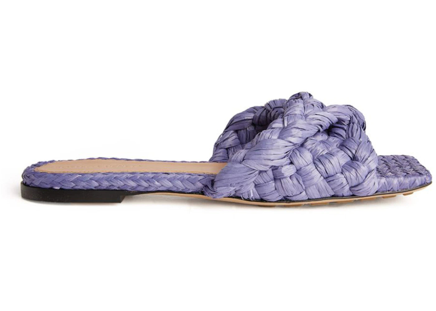 Bottega Veneta Raffia Stretch Flat Sandals Lavender (Women's)