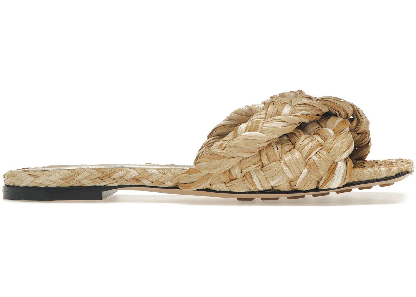 Bottega Veneta Raffia Stretch Flat Sandals Macadamia (Women's)