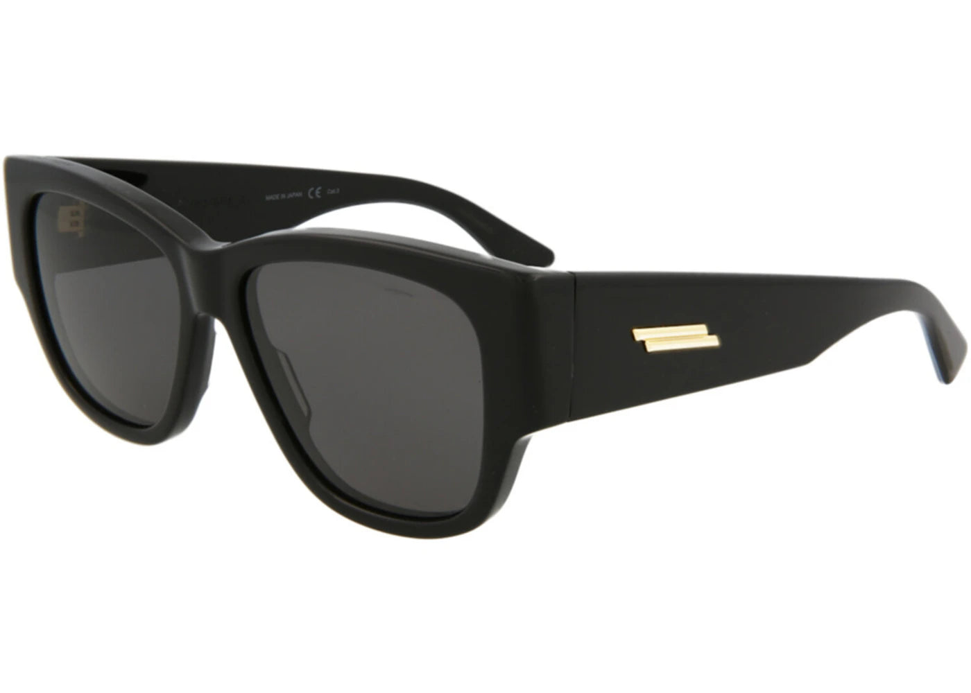 Bottega Veneta Rectangle Sunglasses Black/Black/Grey (BV1026S-30008355-001)