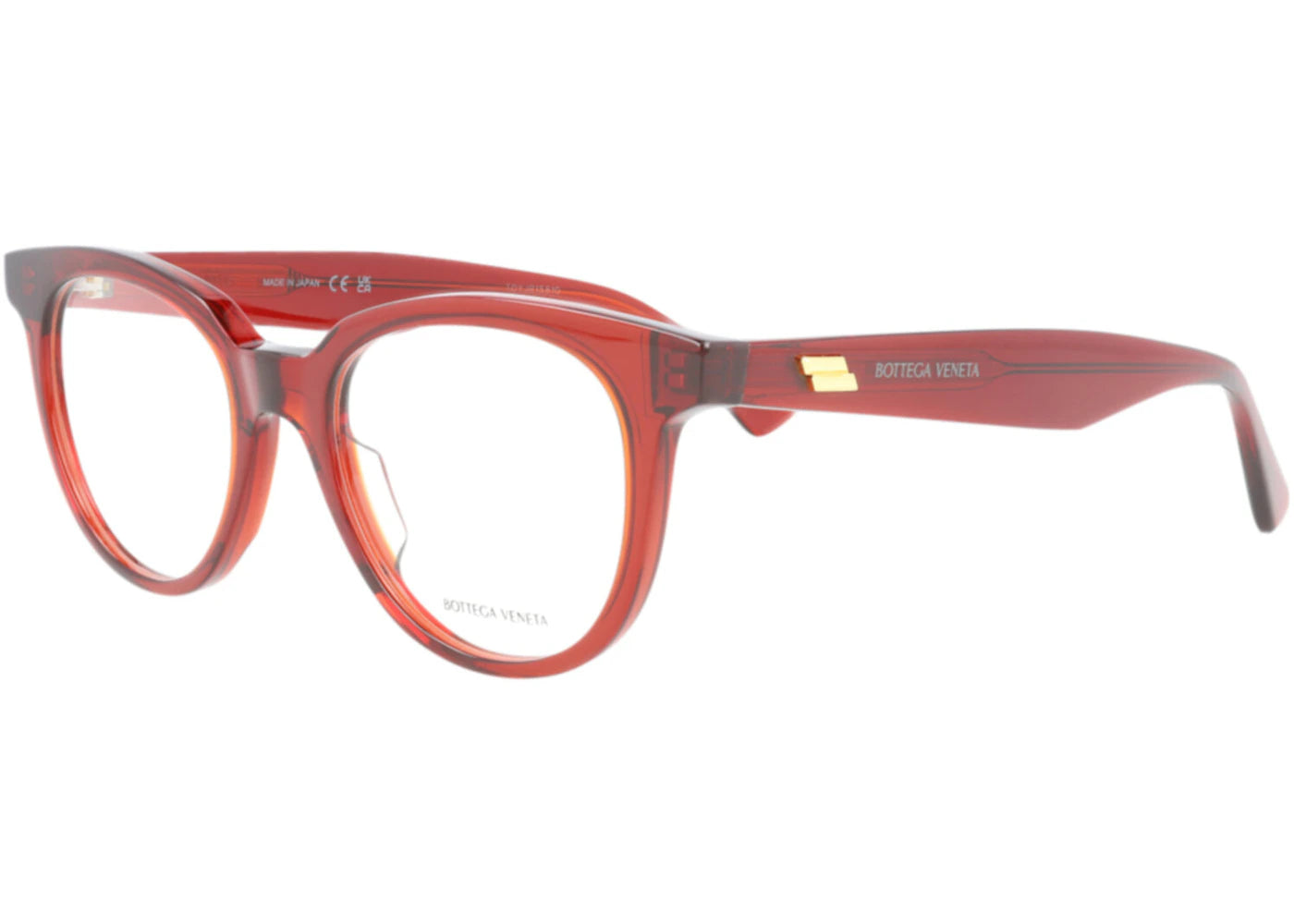 Bottega Veneta Round Eyeglasses Burgundy/Burgundy/Transparent (BV1020O-30008312-003)