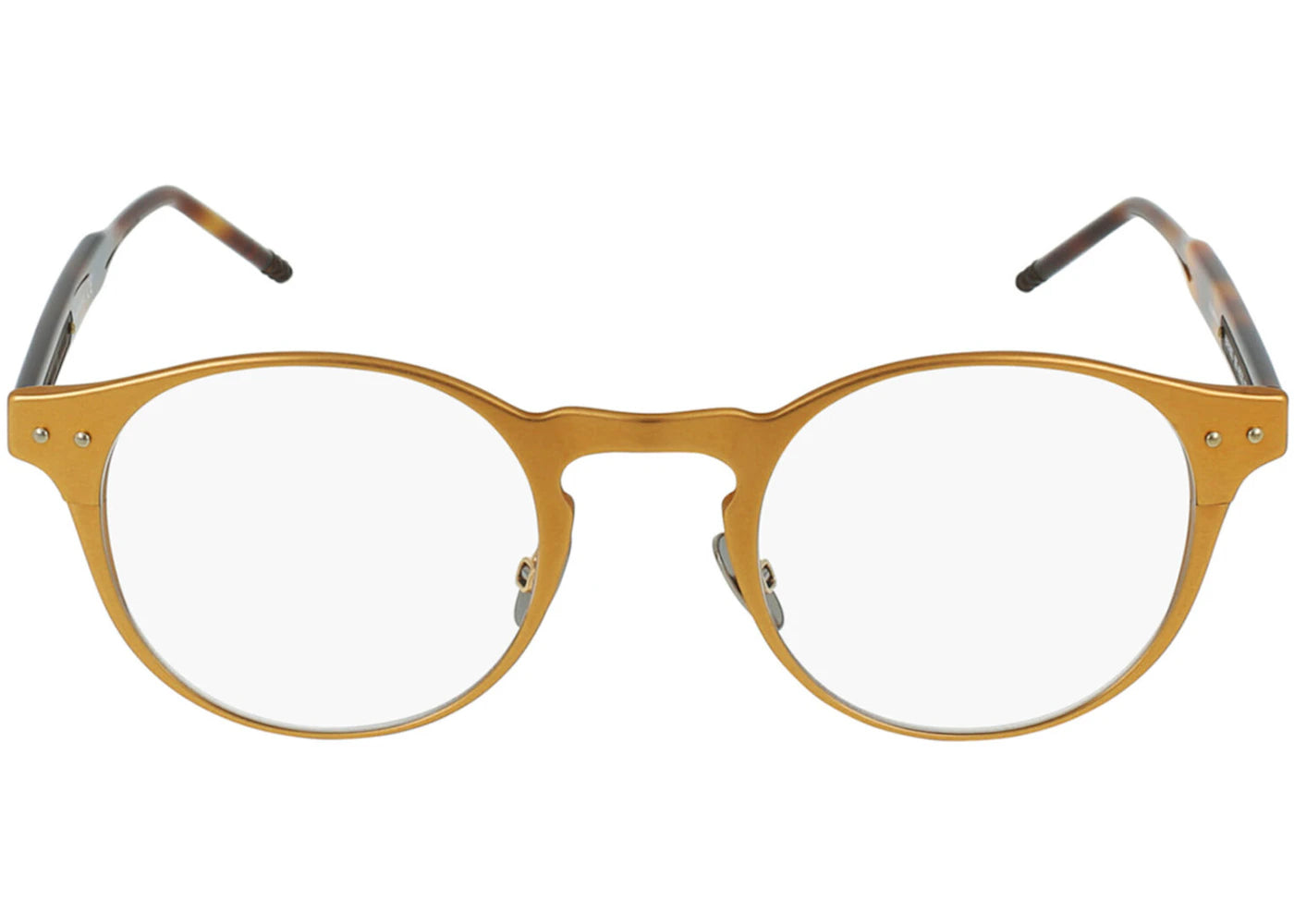 Bottega Veneta Round-Frame Aluminium Sunglasses Bronze/Havana/Transparent (BV0180O-30002475-003)