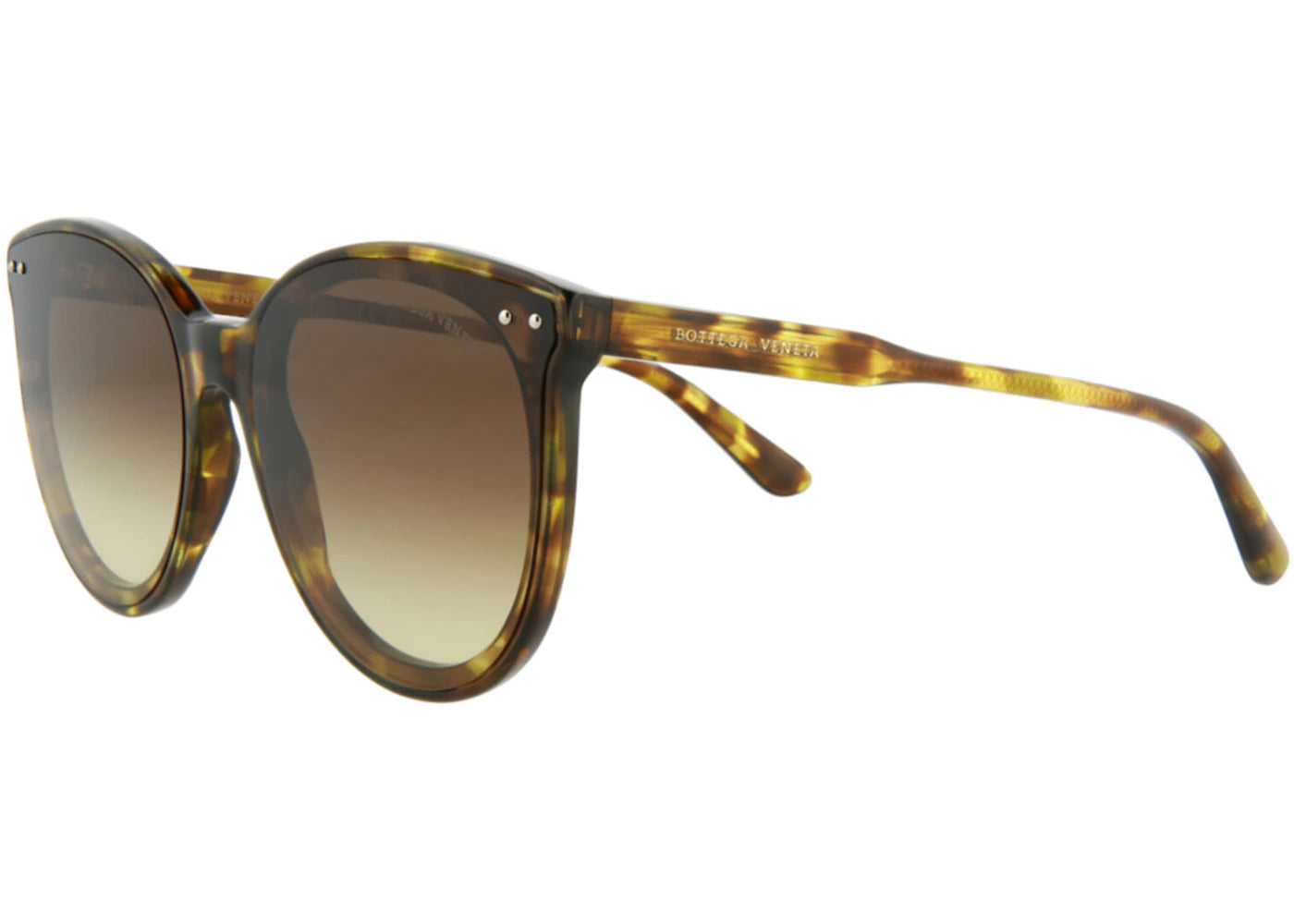 Bottega Veneta Round/Oval-Frame Acetate Sunglasses Havana/Brown (BV0165S-30002460-004-20355)