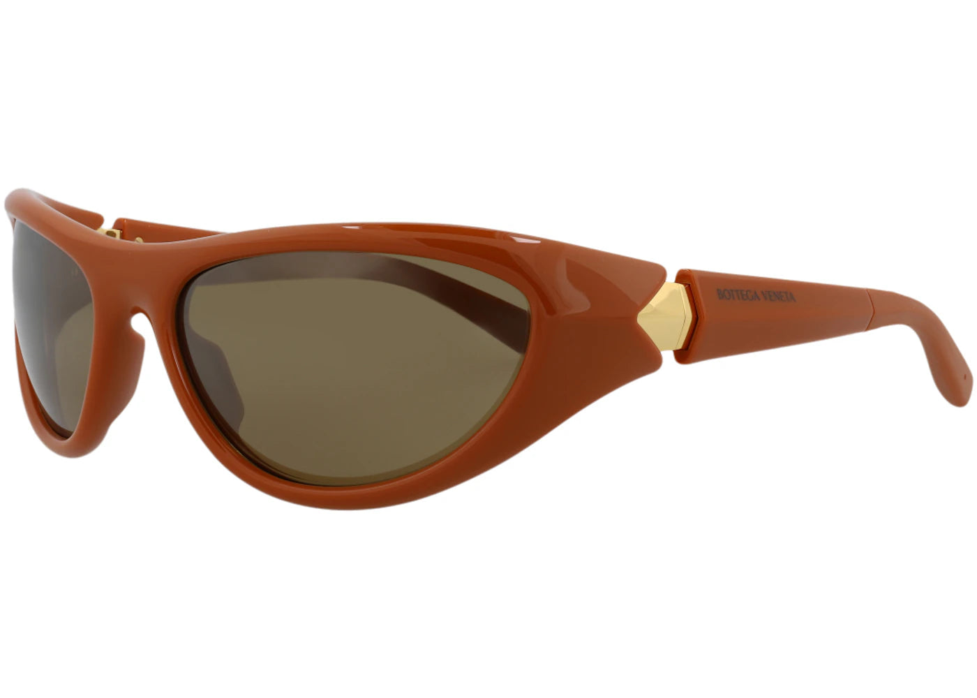 Bottega Veneta Shield Wrap Sunglasses Brown/Brown/Bronze (BV1247S-30014486-006)