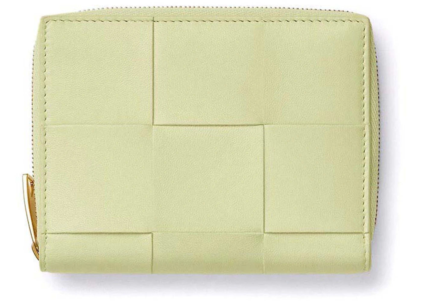 Bottega Veneta Small Cassette Bi-Fold Zip Wallet Lemon Washed