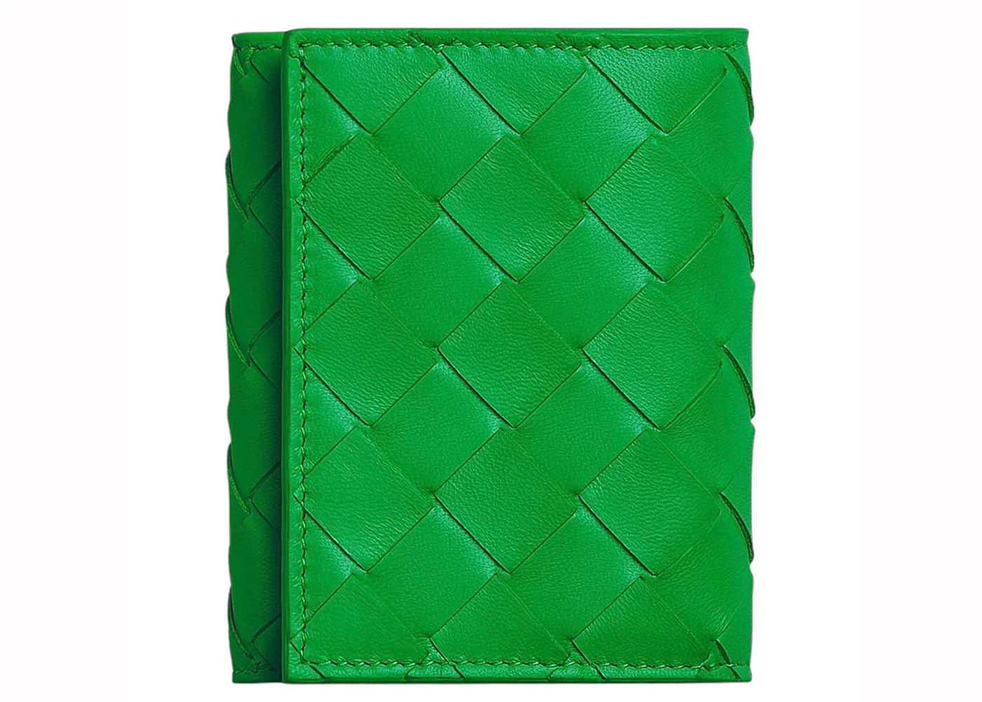 Bottega Veneta Small Intrecciato Tri-Fold Zip Wallet Parakeet