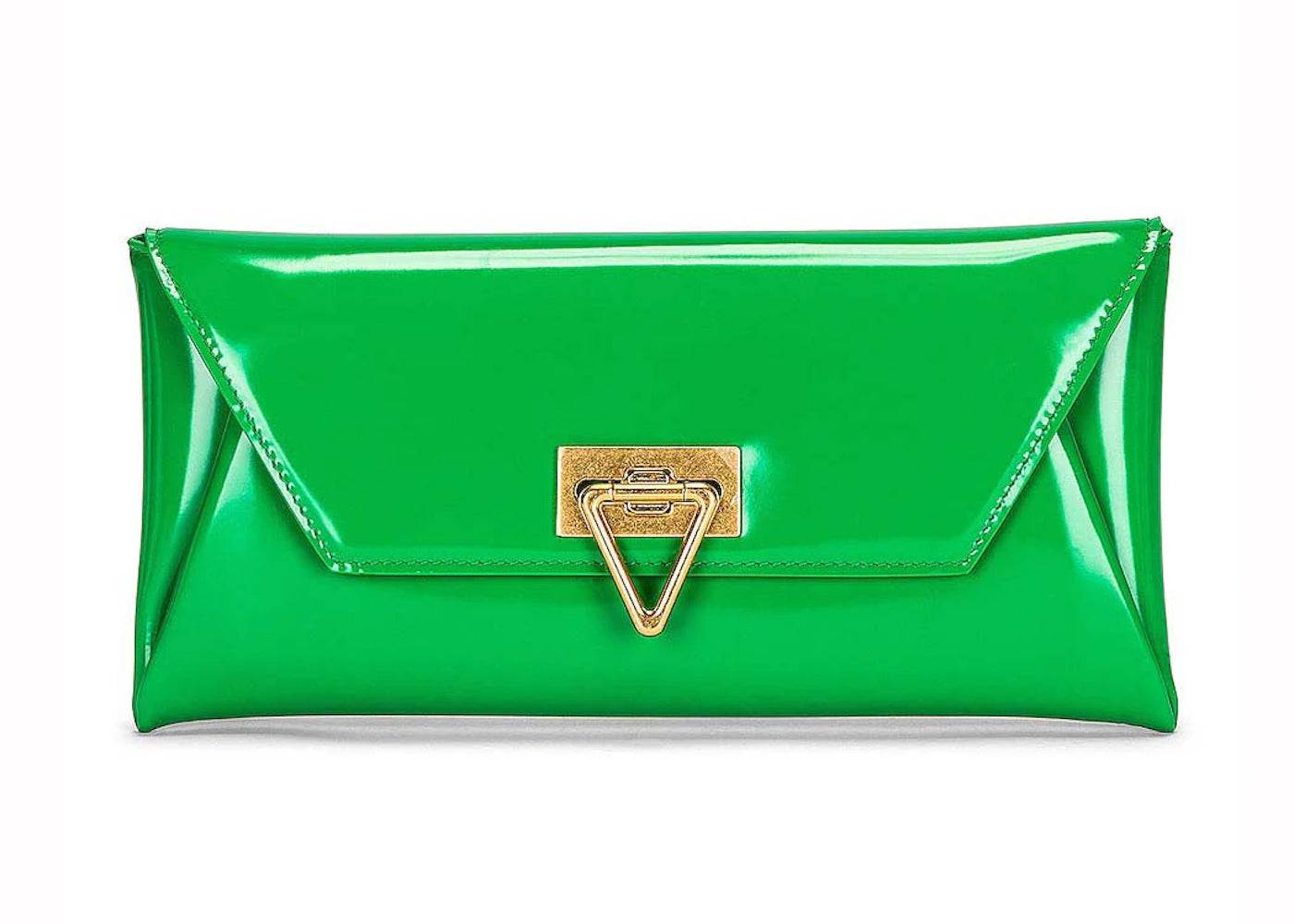 Bottega Veneta Small Point Lock Clutch Bag Green