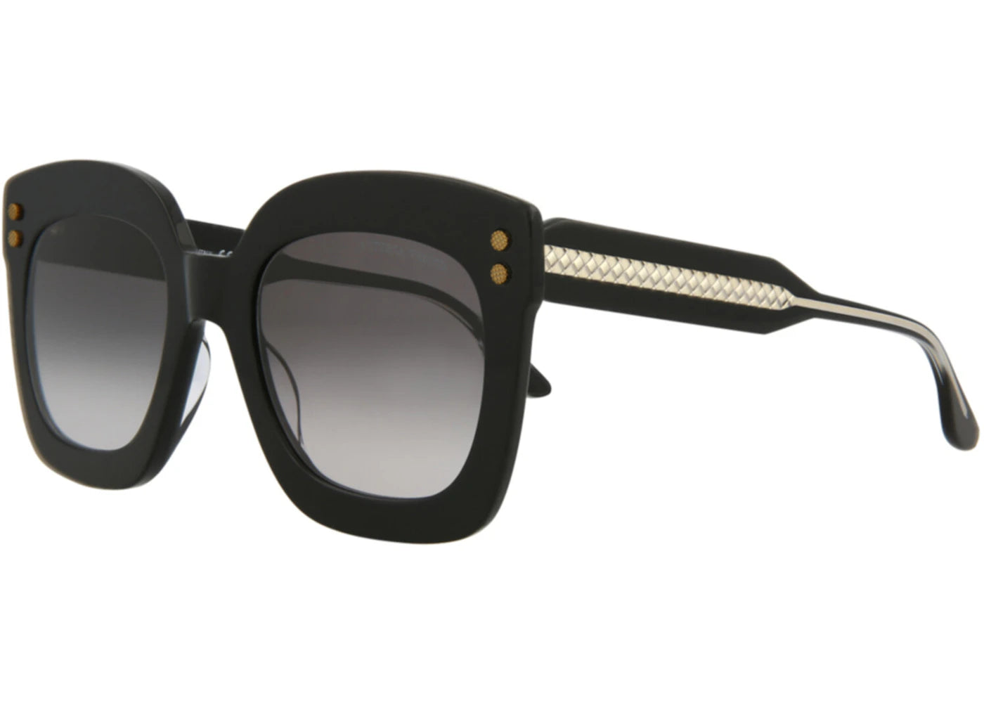 Bottega Veneta Square Sunglasses Black/Crystal/Grey (BV0238S-30006513-001)