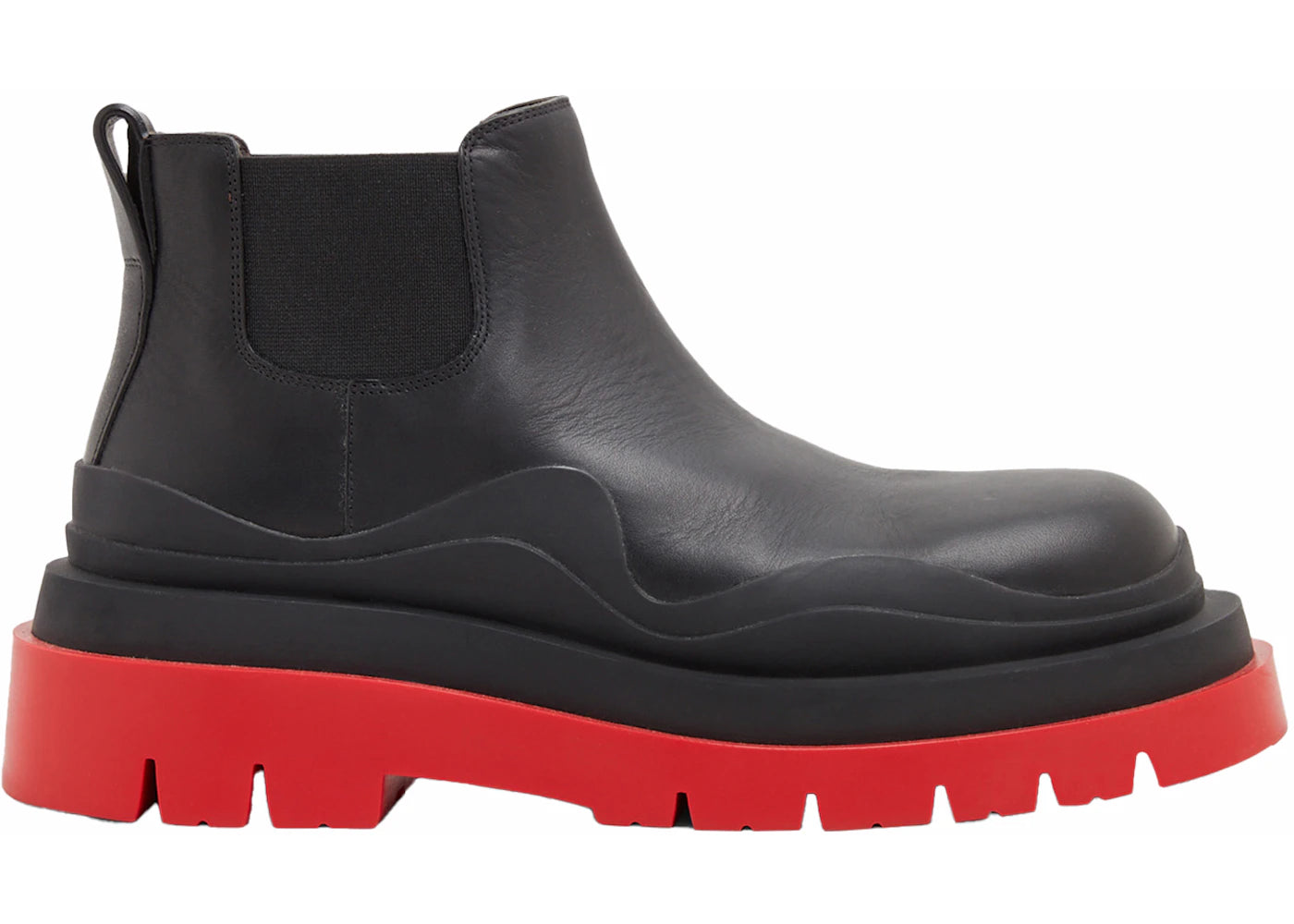 Bottega Veneta Tire Ankle Chelsea Boot Black Red (Women's)