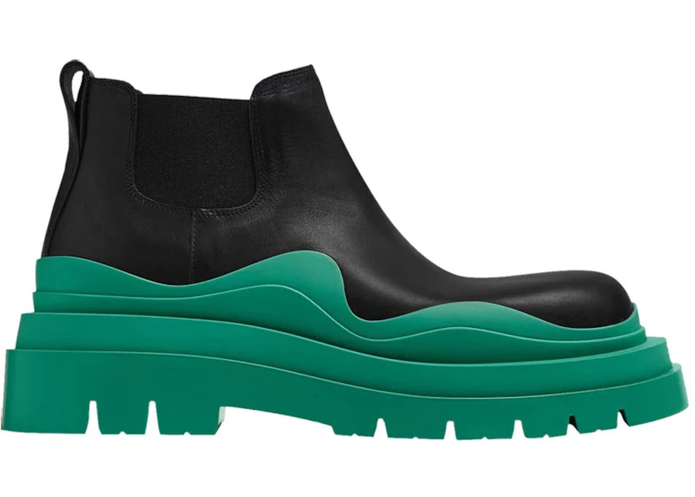 Bottega Veneta Tire Boot Mid Black Acid Turquoise – Side Kicks