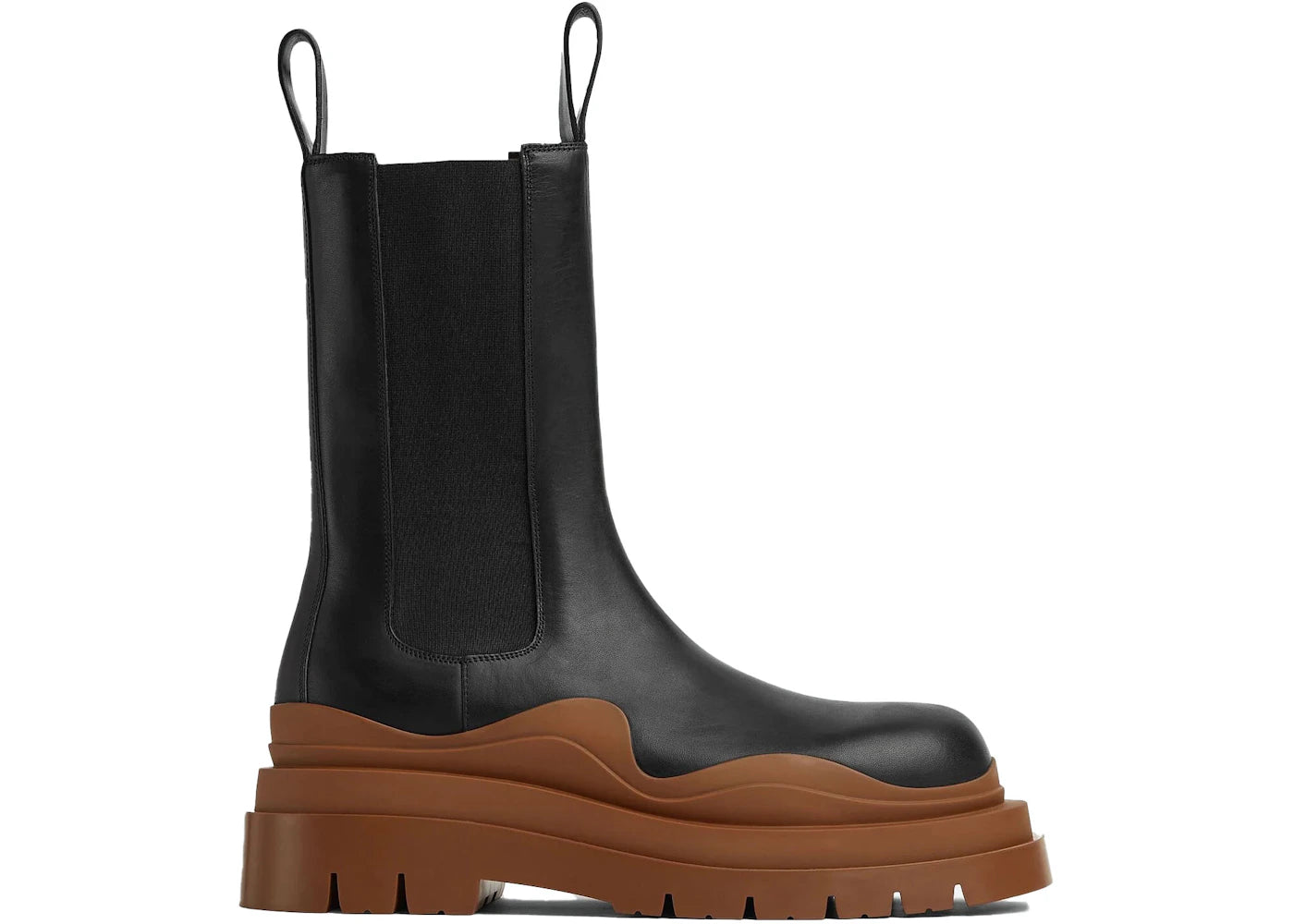 Bottega Veneta Tire Boots Black Cognac