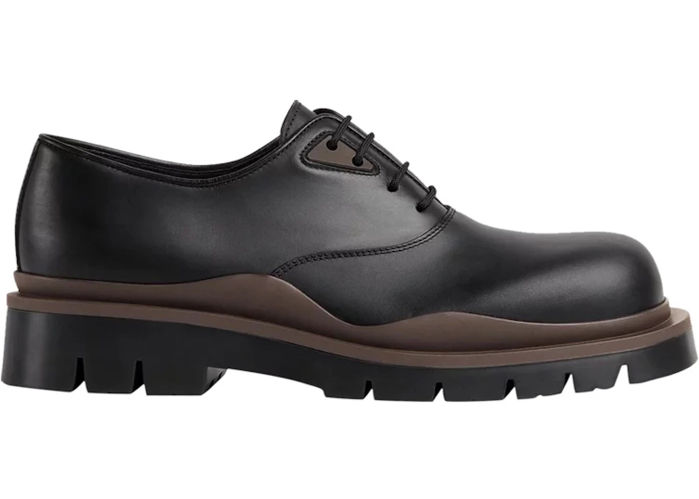 Bottega Veneta Tire Lace Up Leather Shoes Black