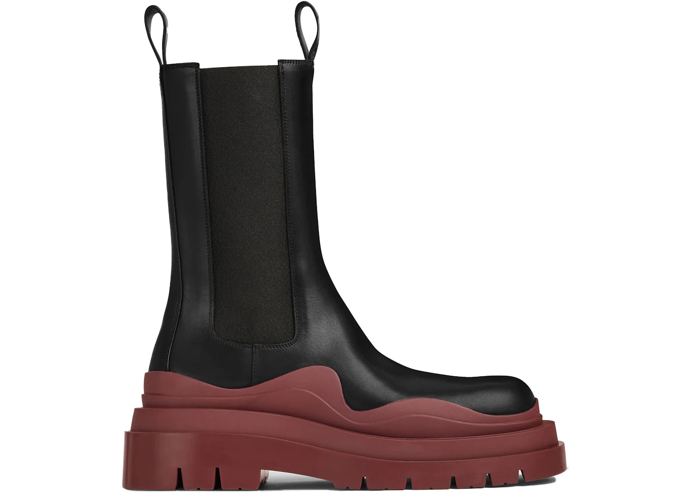 Bottega Venetta Tire Boot Black Maroon