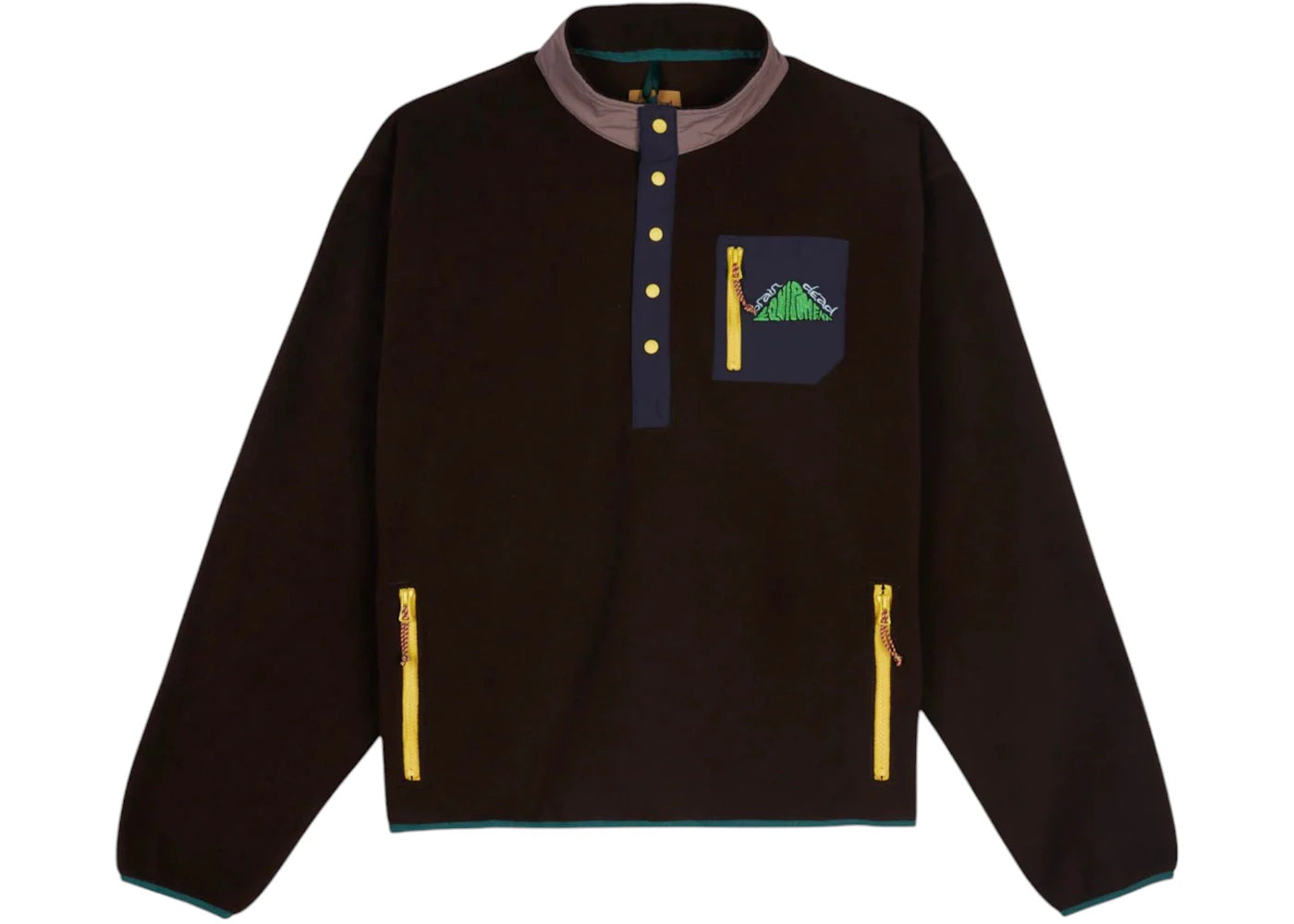 Brain Dead Equipment Fleece Pullover Jacket Brown