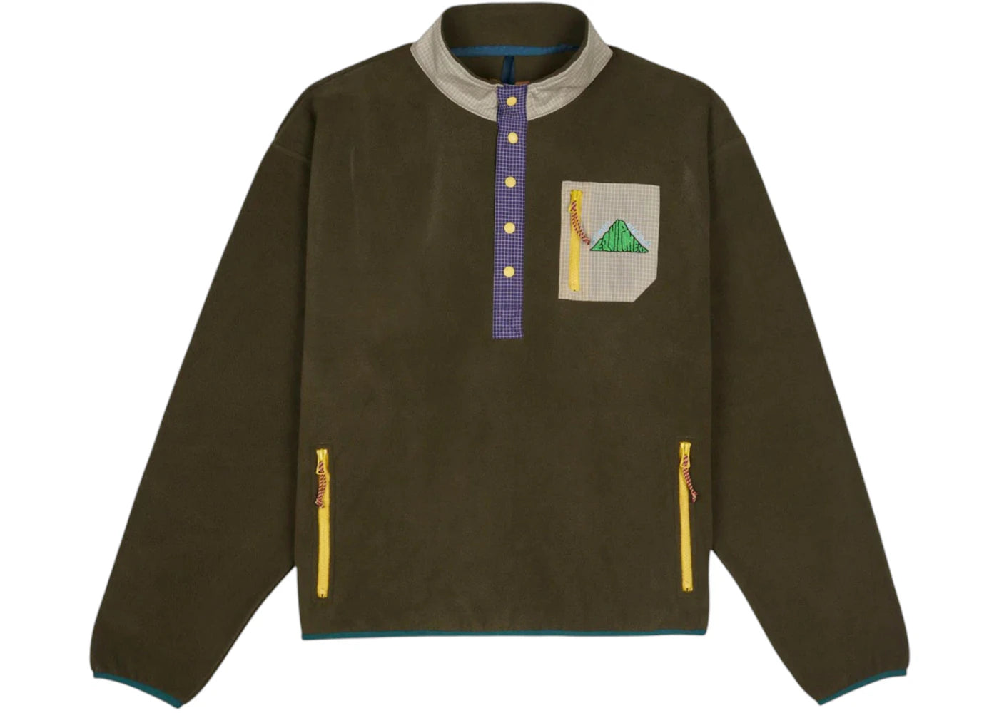 Brain Dead Equipment Ripstop Pullover Fleece Jacket Olive