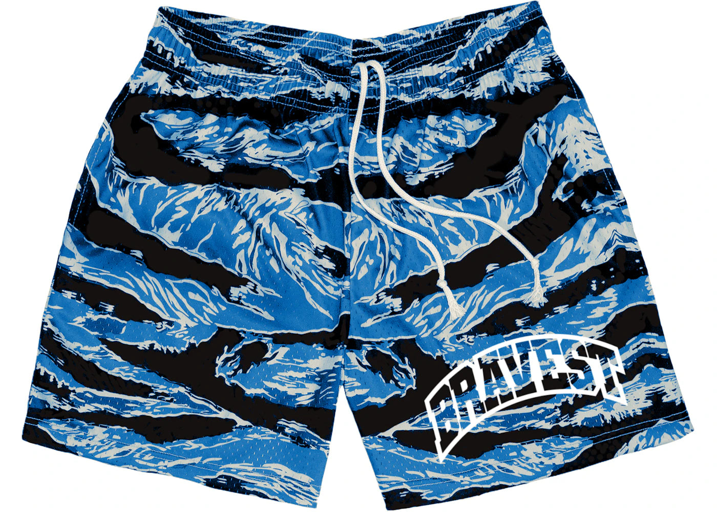 Bravest Studios Logo Tiger Camo Shorts Blue