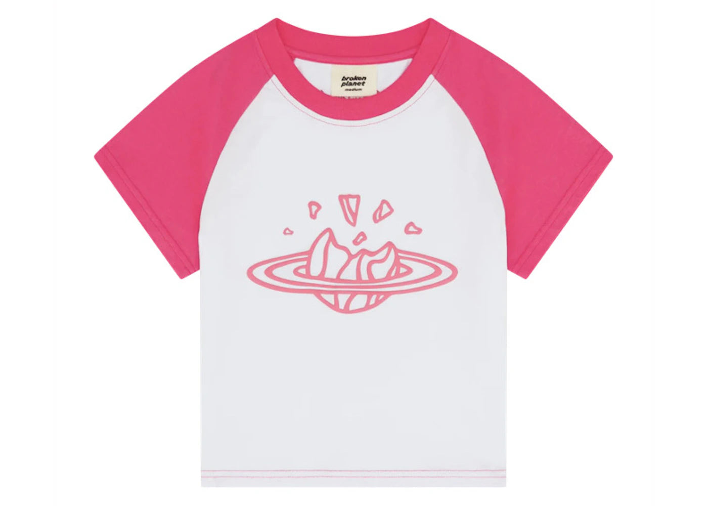 Broken Planet Baby Tee Snow White/Pink