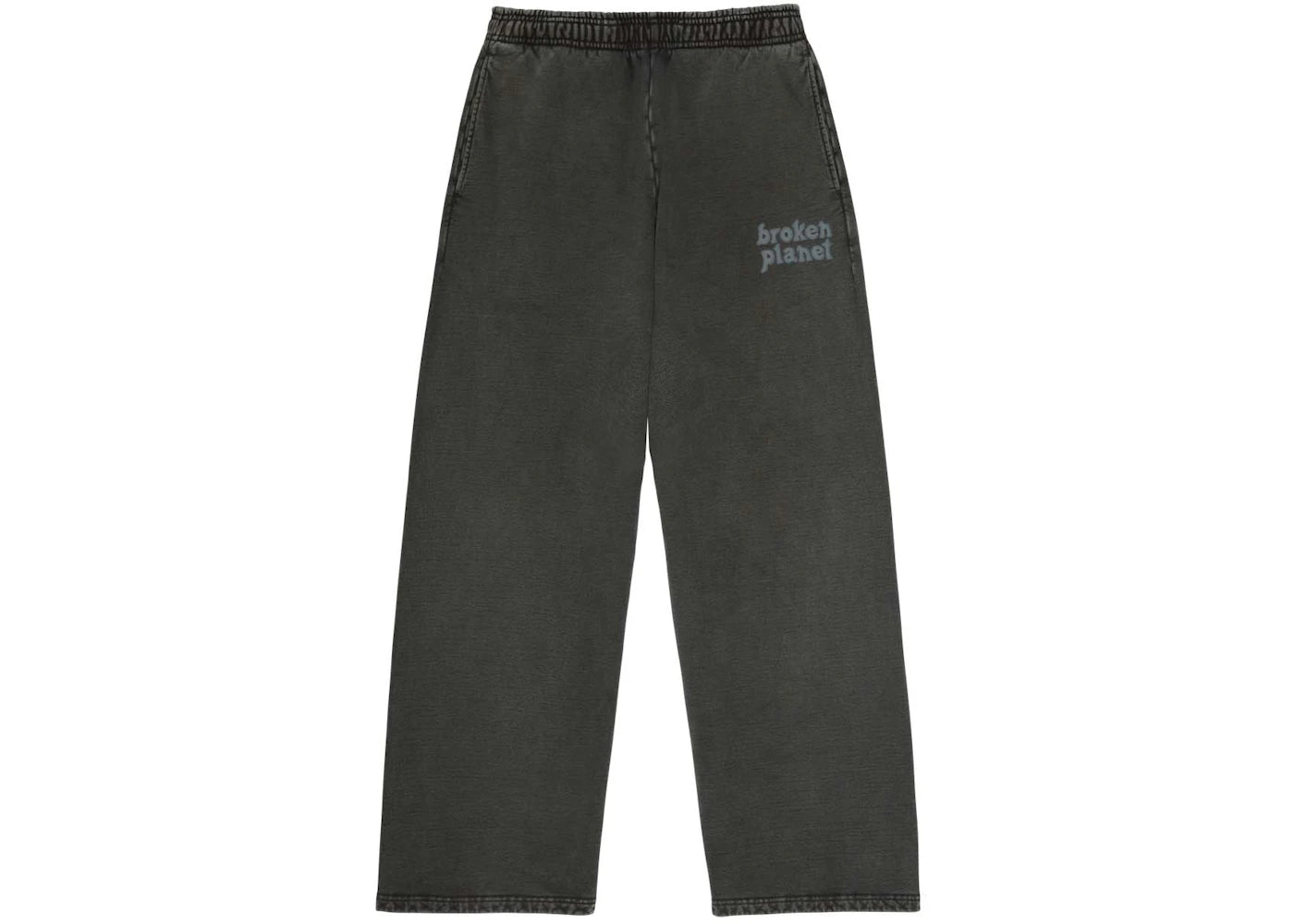 Broken Planet Basics Wide Leg Sweatpants Washed Soot Black