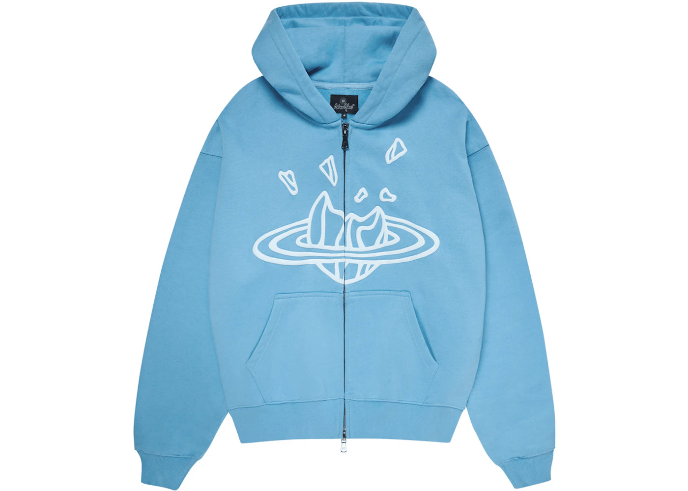 Broken Planet Zip-Up Hoodie Light Blue