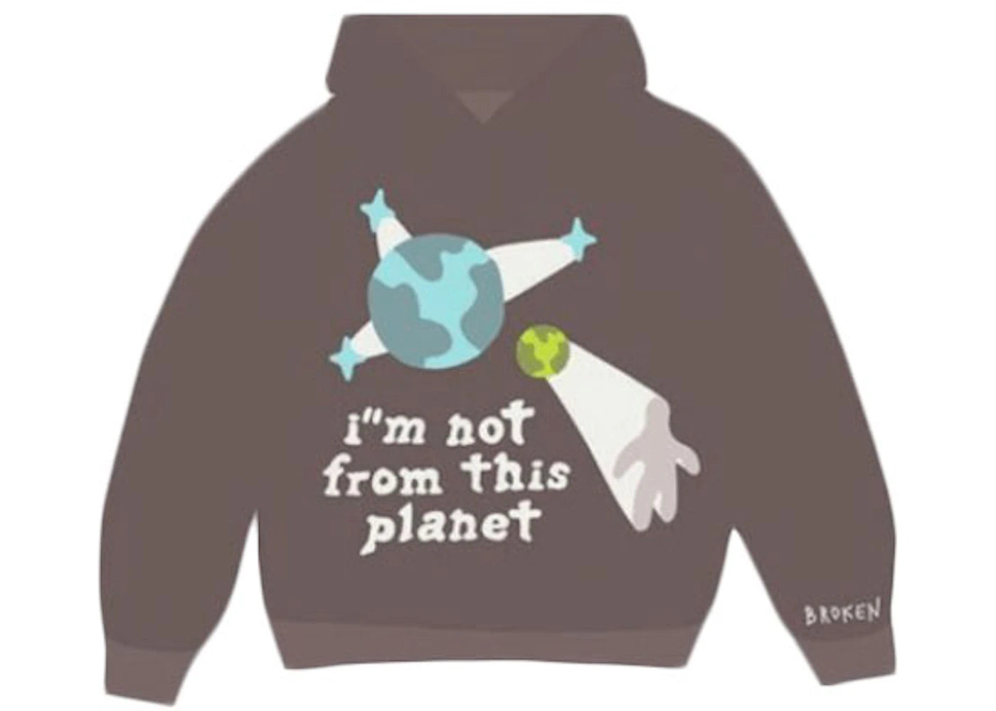 Broken Planet I'm Not From This Planet Hoodie Brown