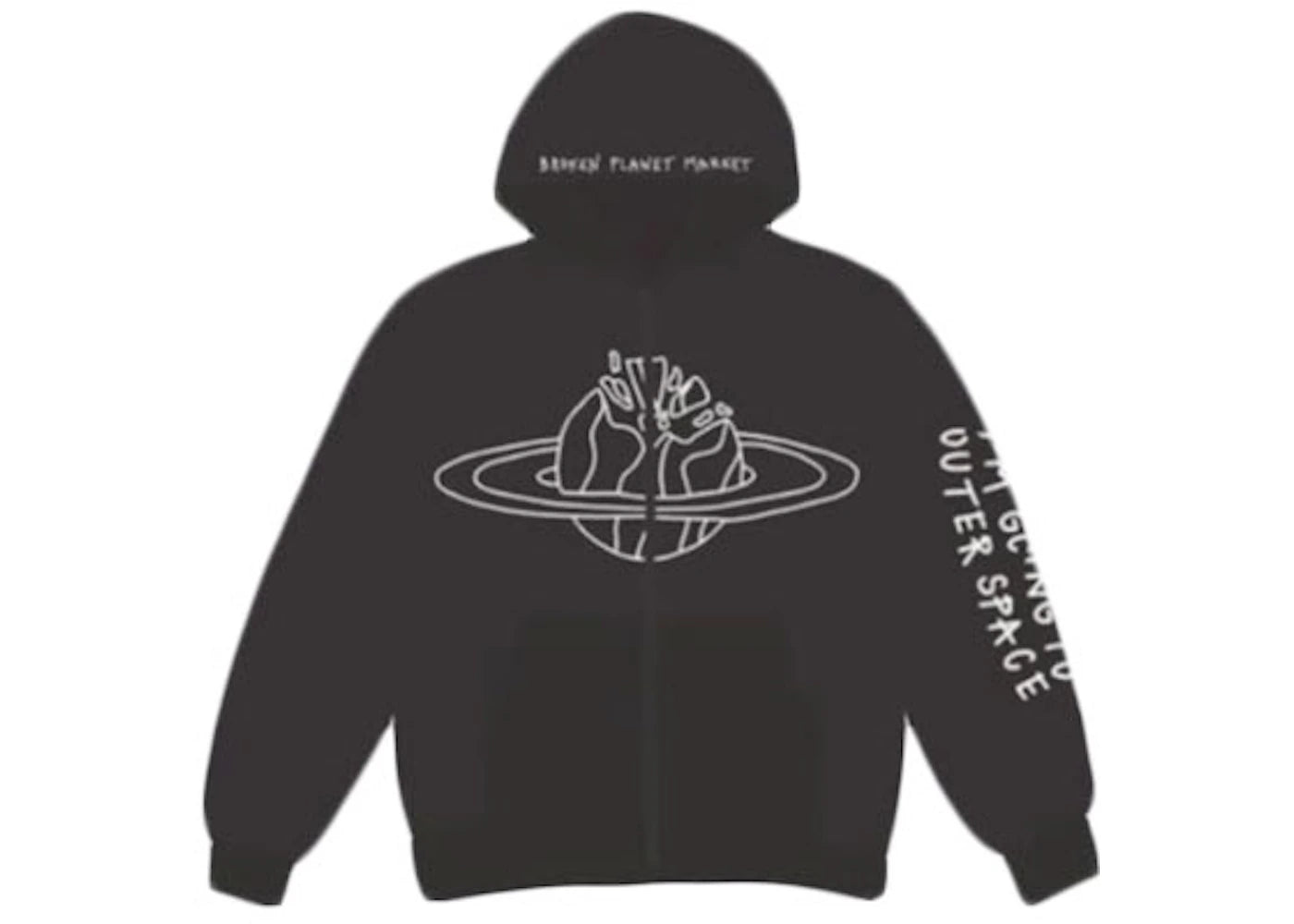 Broken Planet Outer Space Zip Up Hoodie Black