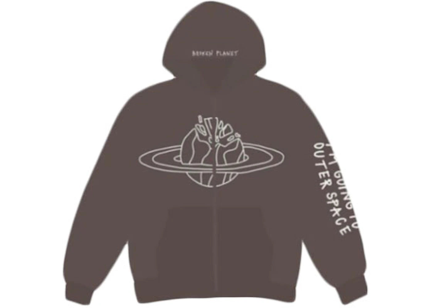 Broken Planet Outer Space Zip Up Hoodie Brown