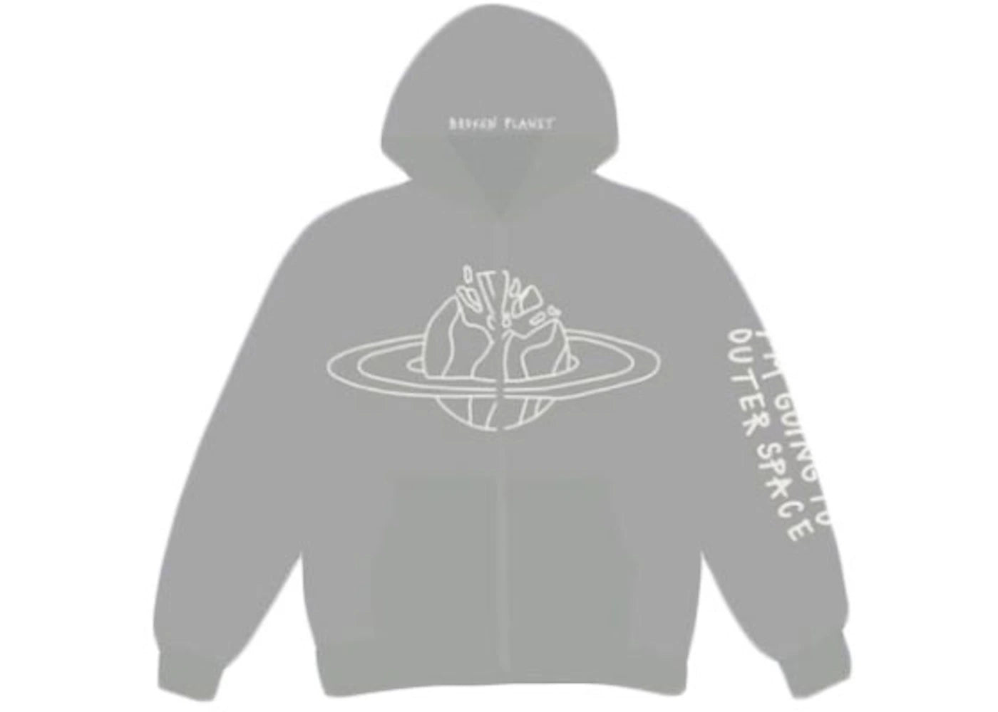 Broken Planet Outer Space Zip Up Hoodie Grey