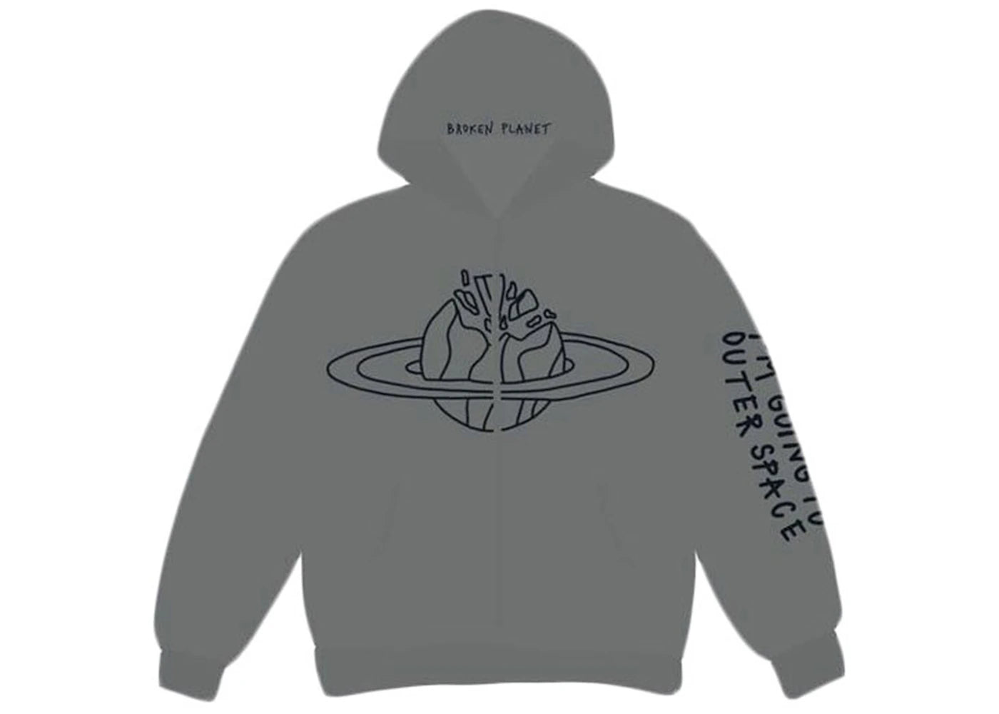 Broken Planet Outer Space Zip Up Hoodie Shadow Grey