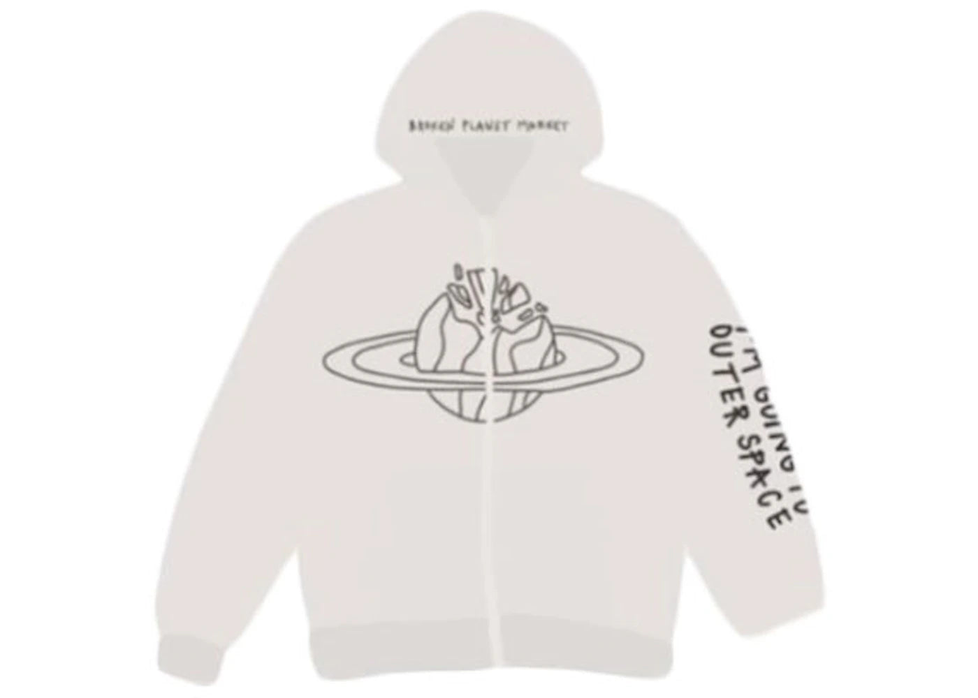 Broken Planet Outer Space Zip Up Hoodie White