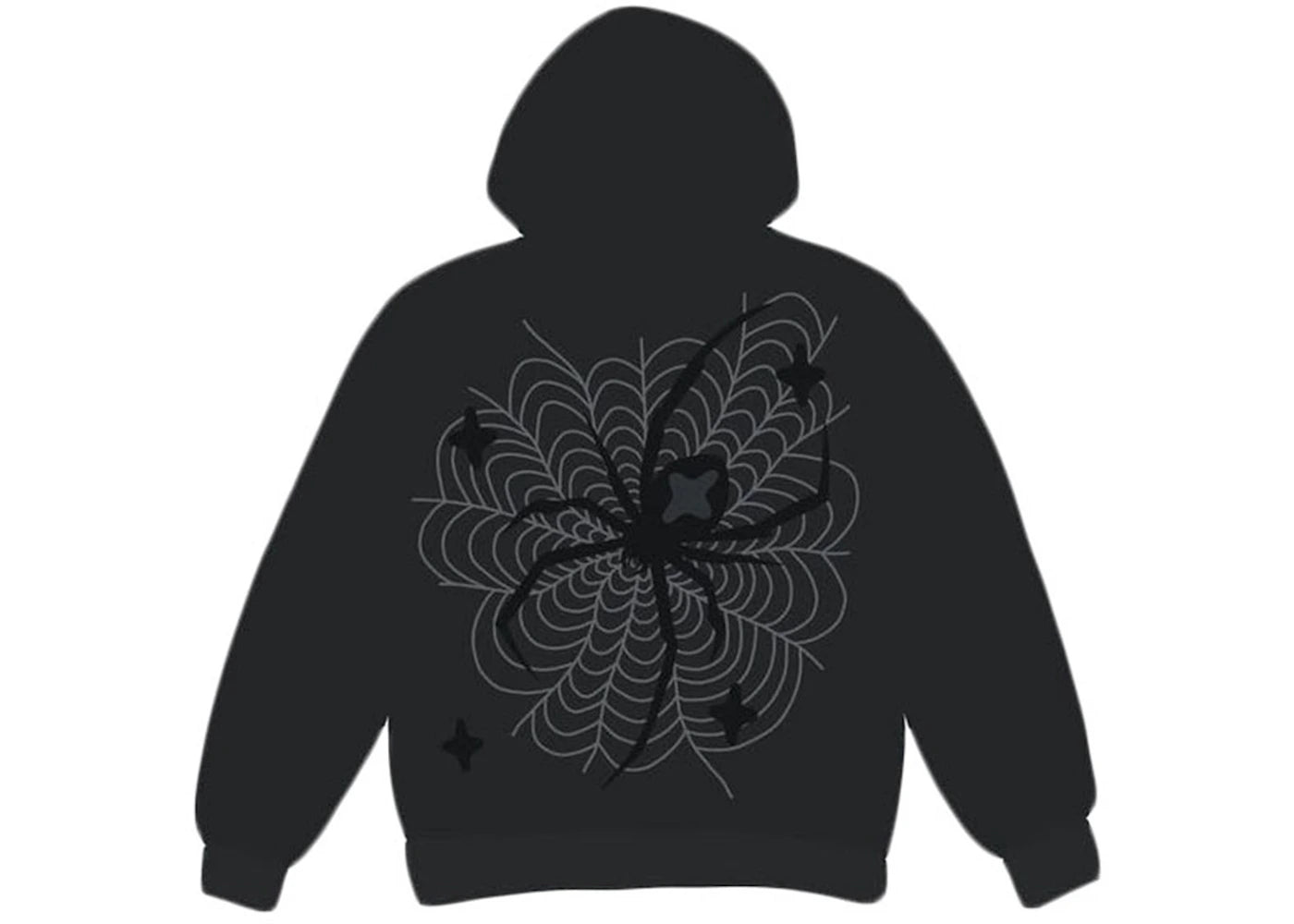 Broken Planet Spider Web Zip Up Hoodie Soot Black