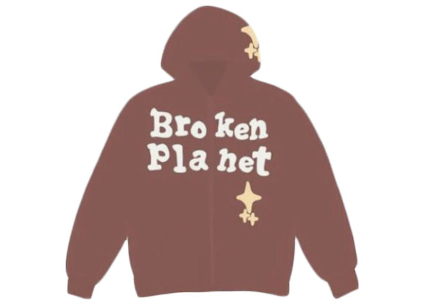 Broken Planet Star Zip Up Hoodie Clay