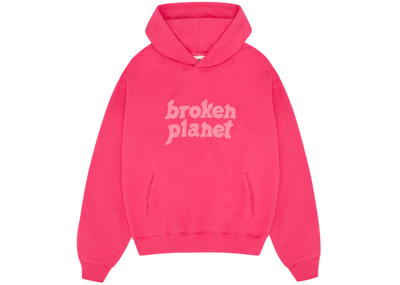 Broken Planet Monochrome Hoodie Fuchsia Pink