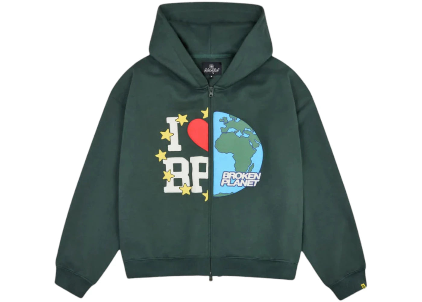 Broken Planet My Planet Zip Up Hoodie Green