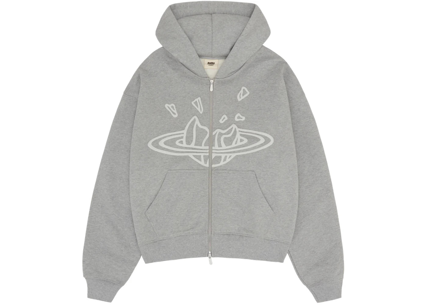 Broken Planet Zip Up Hoodie Heather Grey