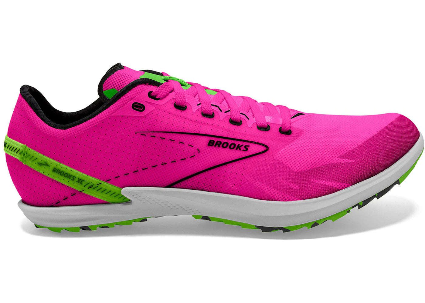 Brooks Draft XC Spikeless Pink Glo Green Black