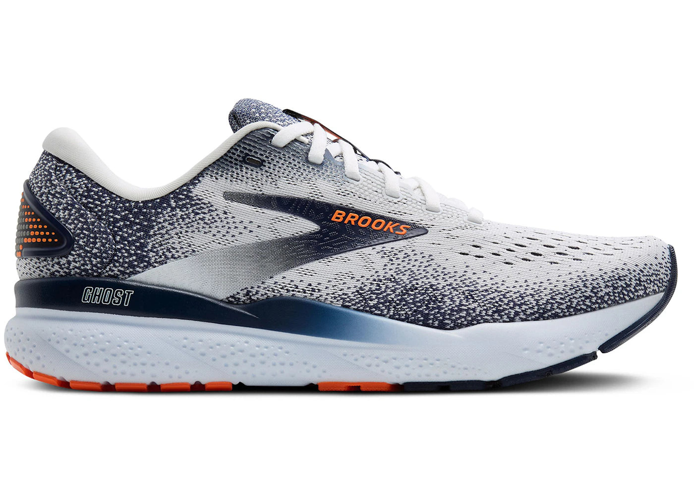 Brooks Ghost 16 White Peacoat Orange