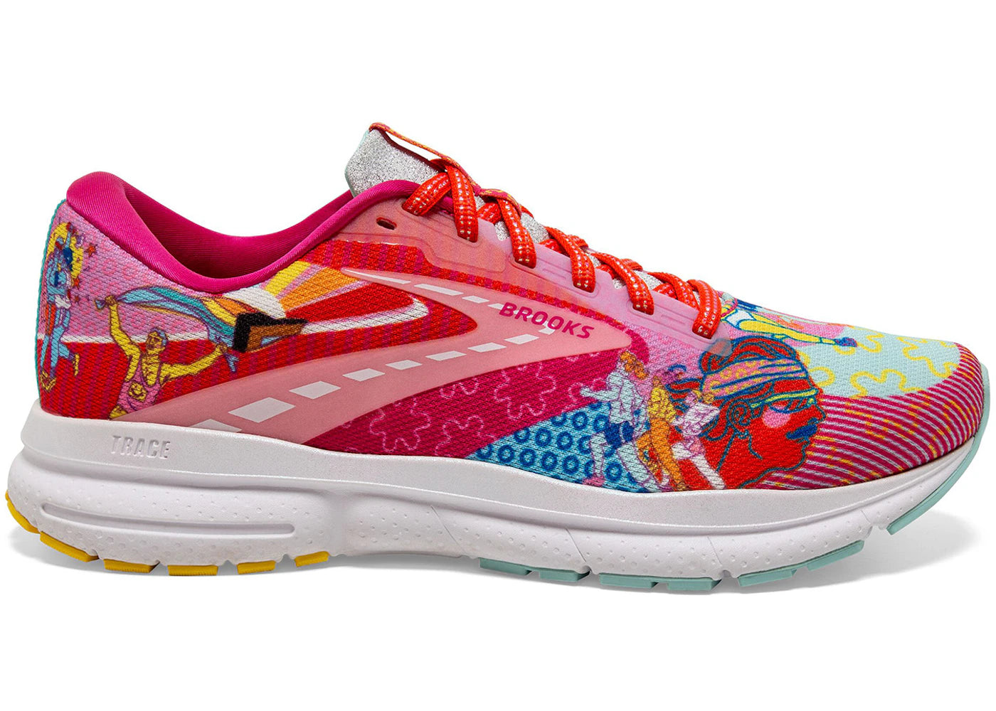 Brooks Trace 3 Pink Blue Yellow
