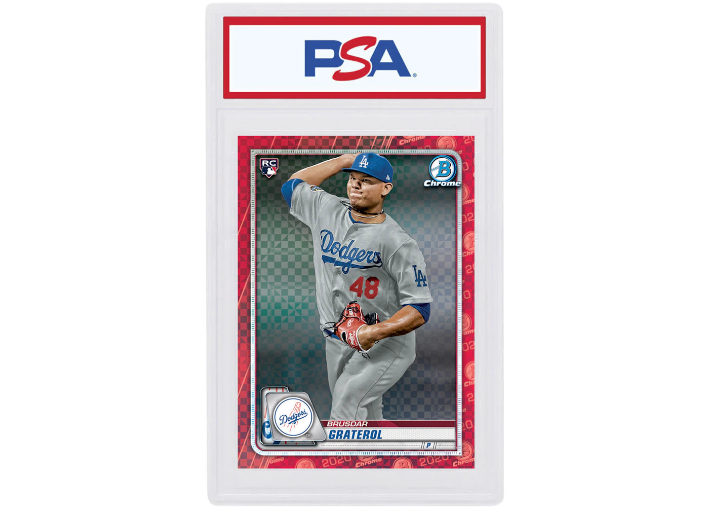 Brusdar Graterol 2020 Bowman Chrome X Rookie Red X-Fractor 1/1 #5 (PSA or BGS Graded)