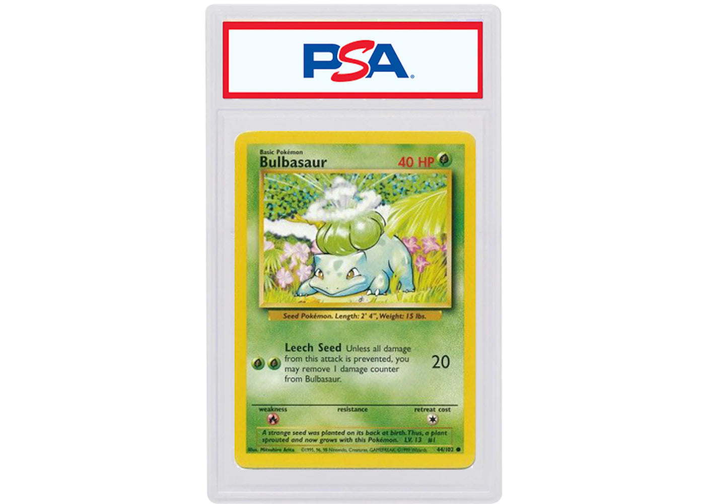 Bulbasaur 1999 Pokémon Base Set Unlimited #44 (PSA or BGS Graded)