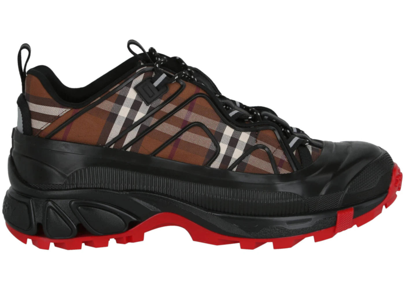 Burberry Arthur Low-Top Check Sneaker Dark Brown Black Red