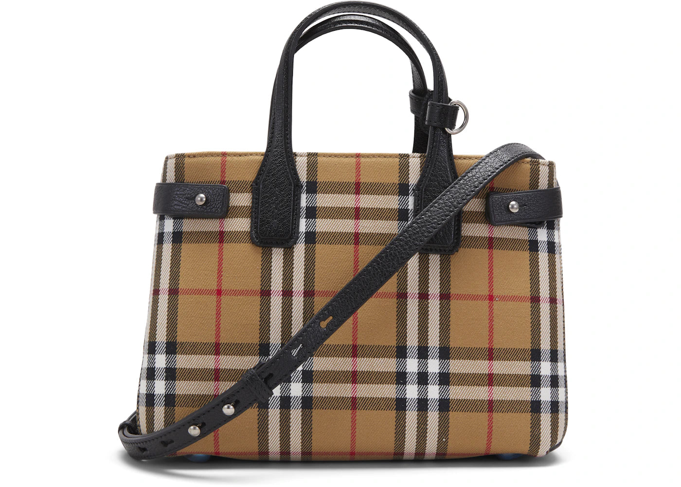 Burberry The Small Banner Vintage Check and Leather Black