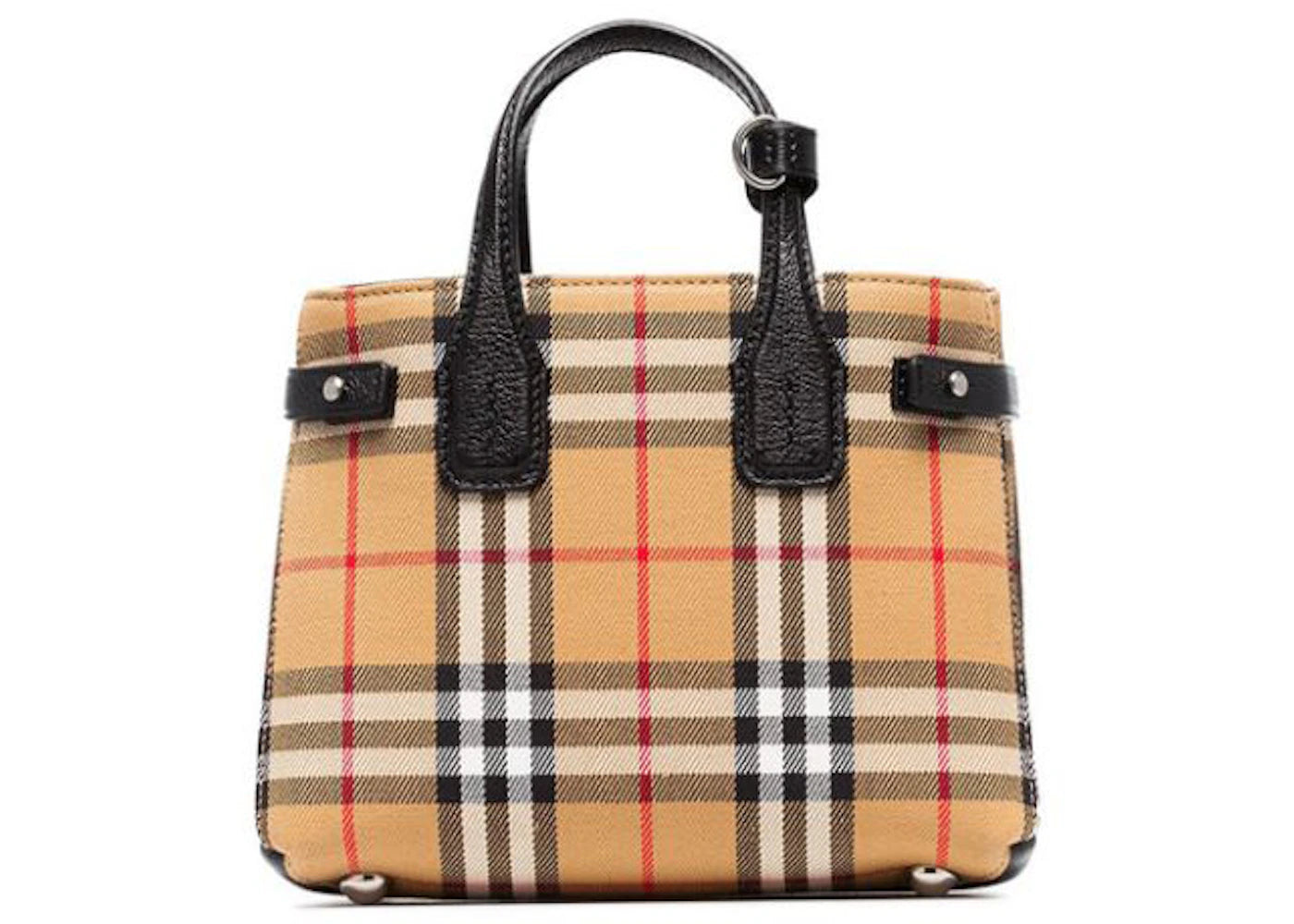 Burberry Banner Tote Vintage Check Cotton Mini Beige/Black