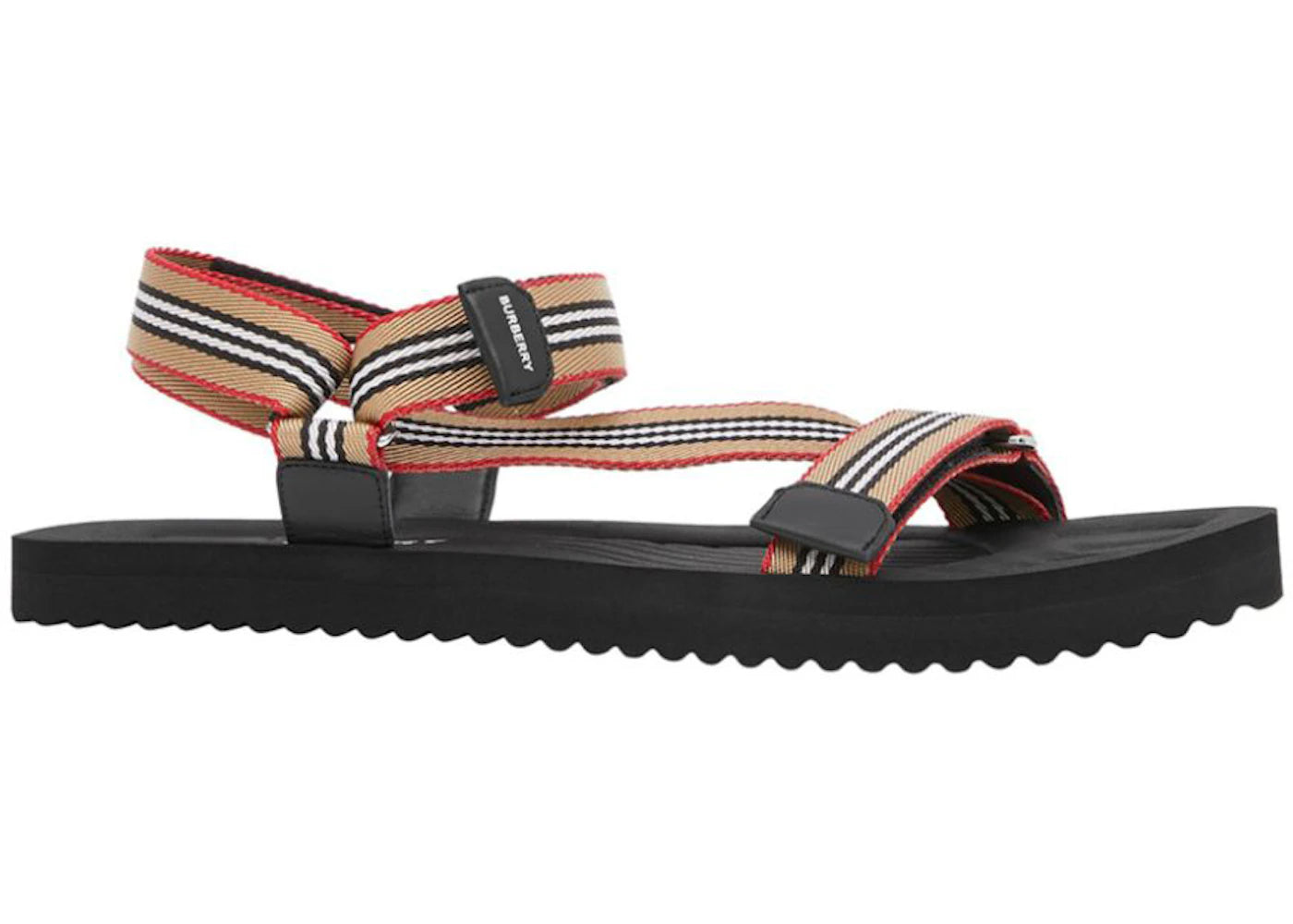 Burberry Beige Icon Stripe Sandal Black