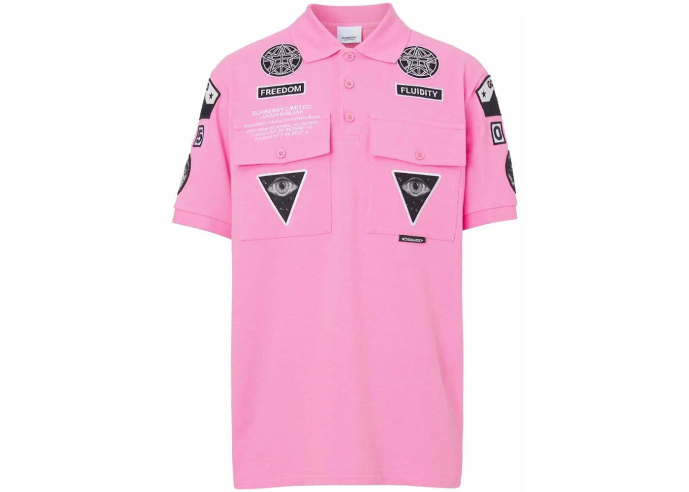 Burberry Bubblegum Badge-Applique Polo Pink