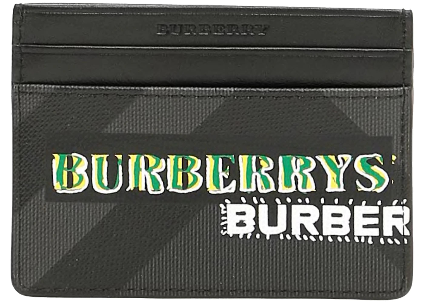 Burberry Card Holder Graffiti Logo (4 Card Slot) Black/Green