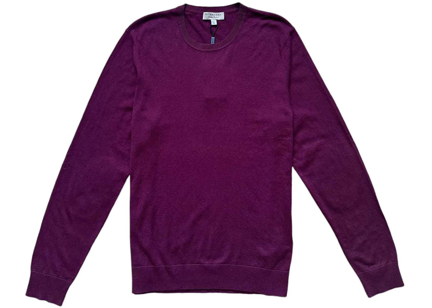 Burberry Cashmere Blend Vintage Check Elbow Patch Sweatshirt Burgundy